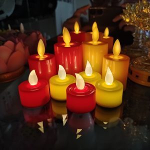 Flameless led candles, shakable wicks, festive decorations